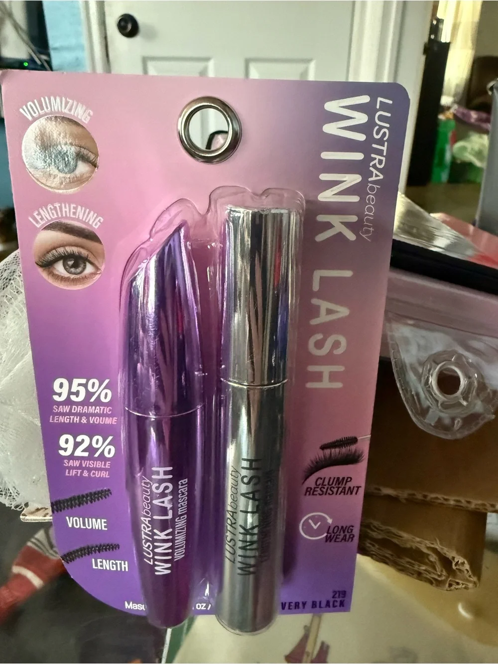 Lustra Beauty Wink Lash Mascara Set - Very Black (Purple & Silver Tubes)